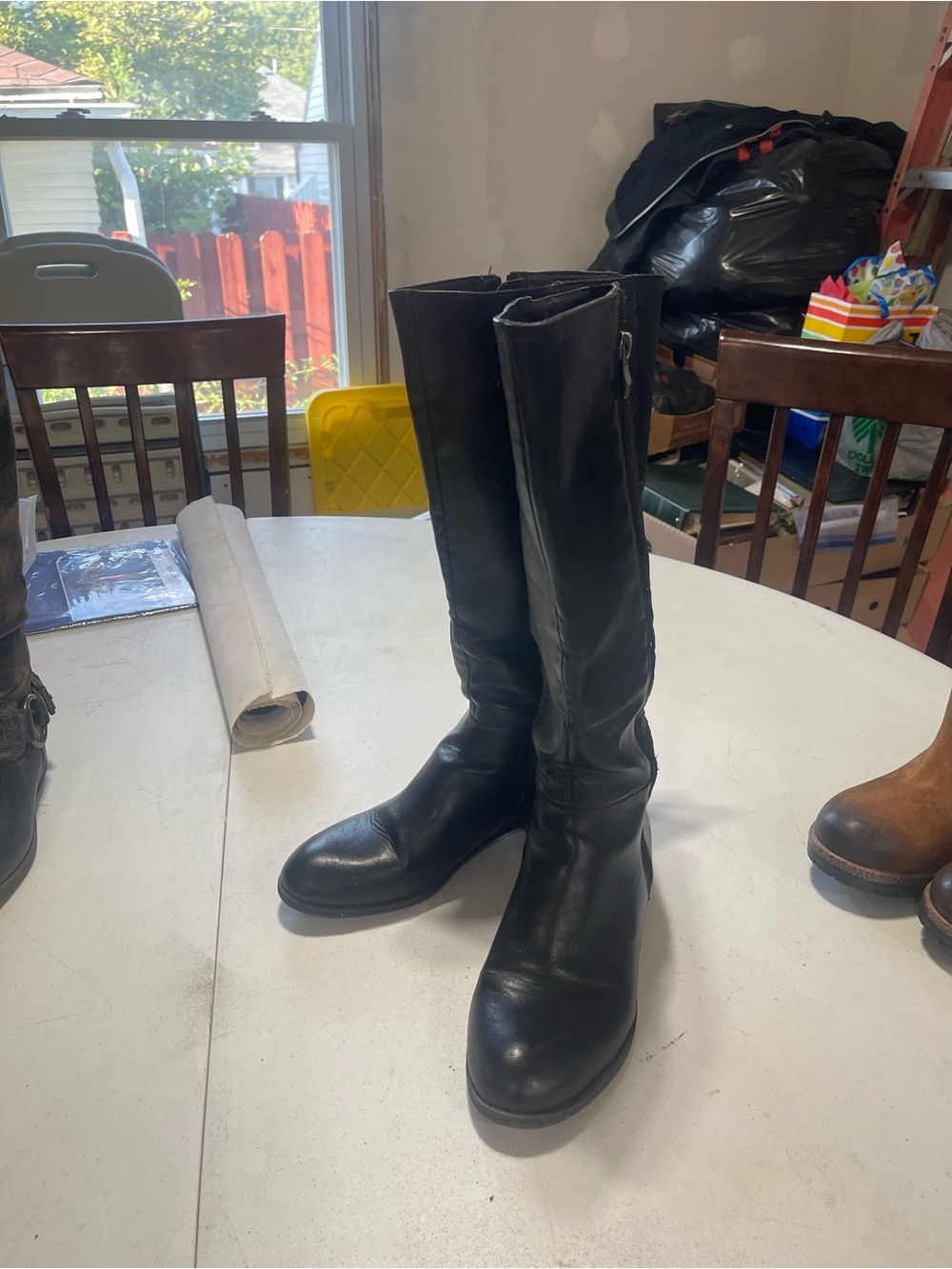 Men's Black Tall Leather Riding Boots